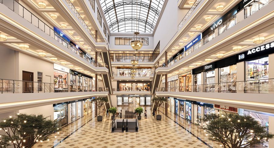Three levels of shops, artist’s impression