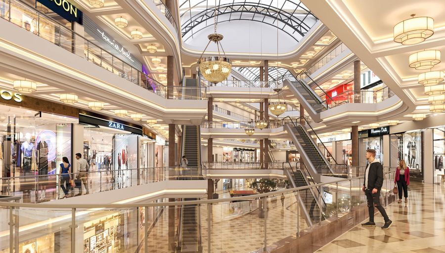Shopfronts along the atrium, artist’s impression